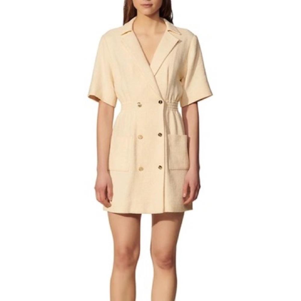 Sandro Double Breasted Short Sleeve Dress Like New Size 2 worn twice.